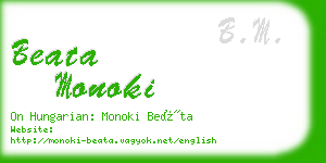 beata monoki business card